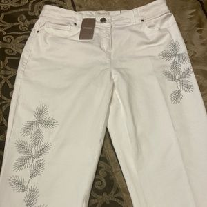 Chico’s skimmers in off white with beautiful silver embellishment.